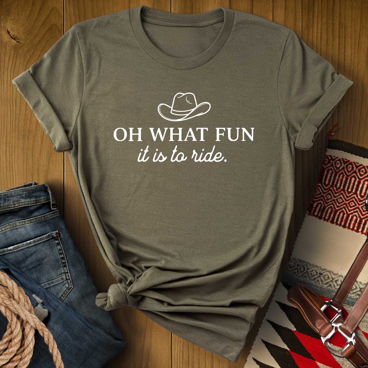 Oh What Fun It Is To Ride Christmas Cowboy T-Shirt