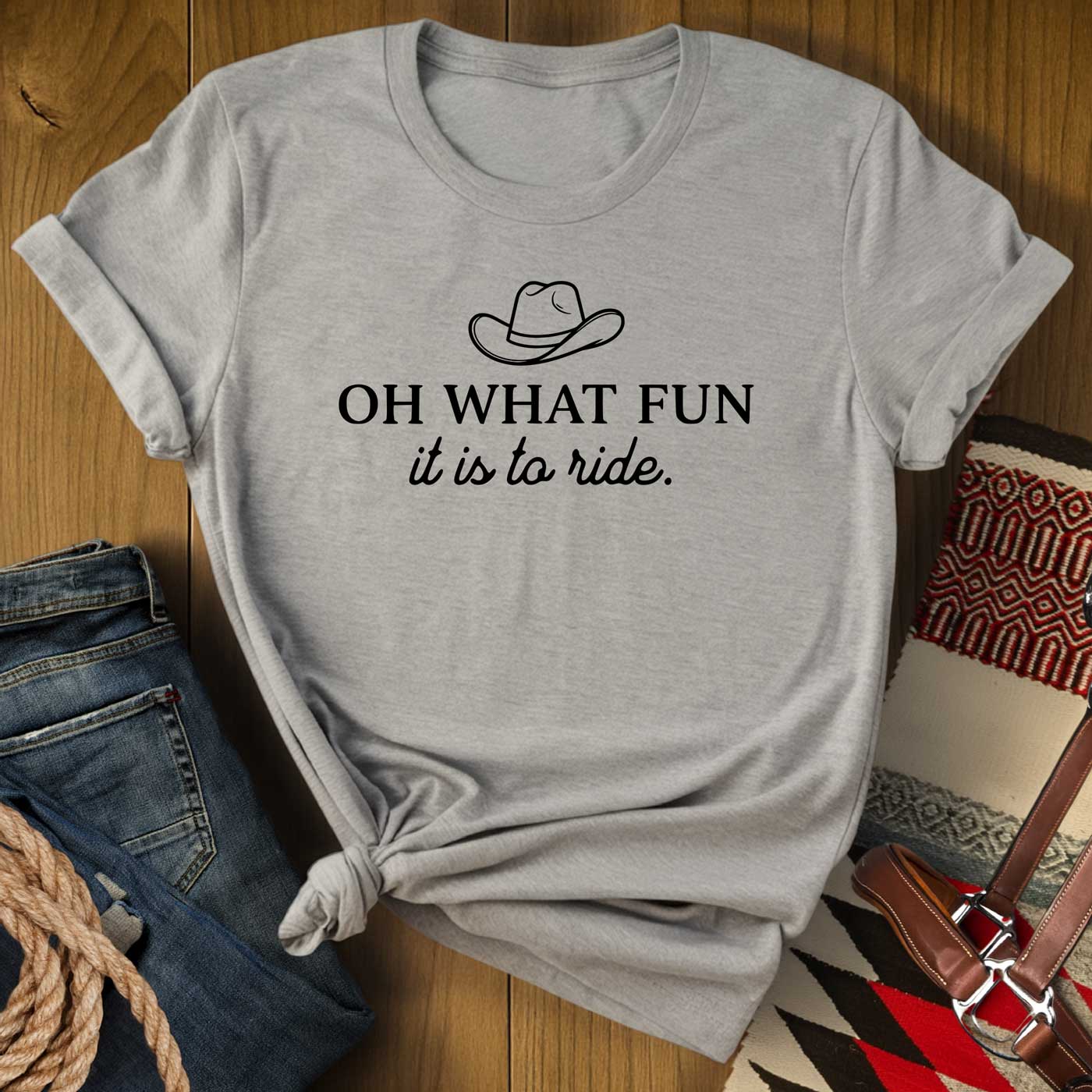Oh What Fun It Is To Ride Christmas Cowboy T-Shirt