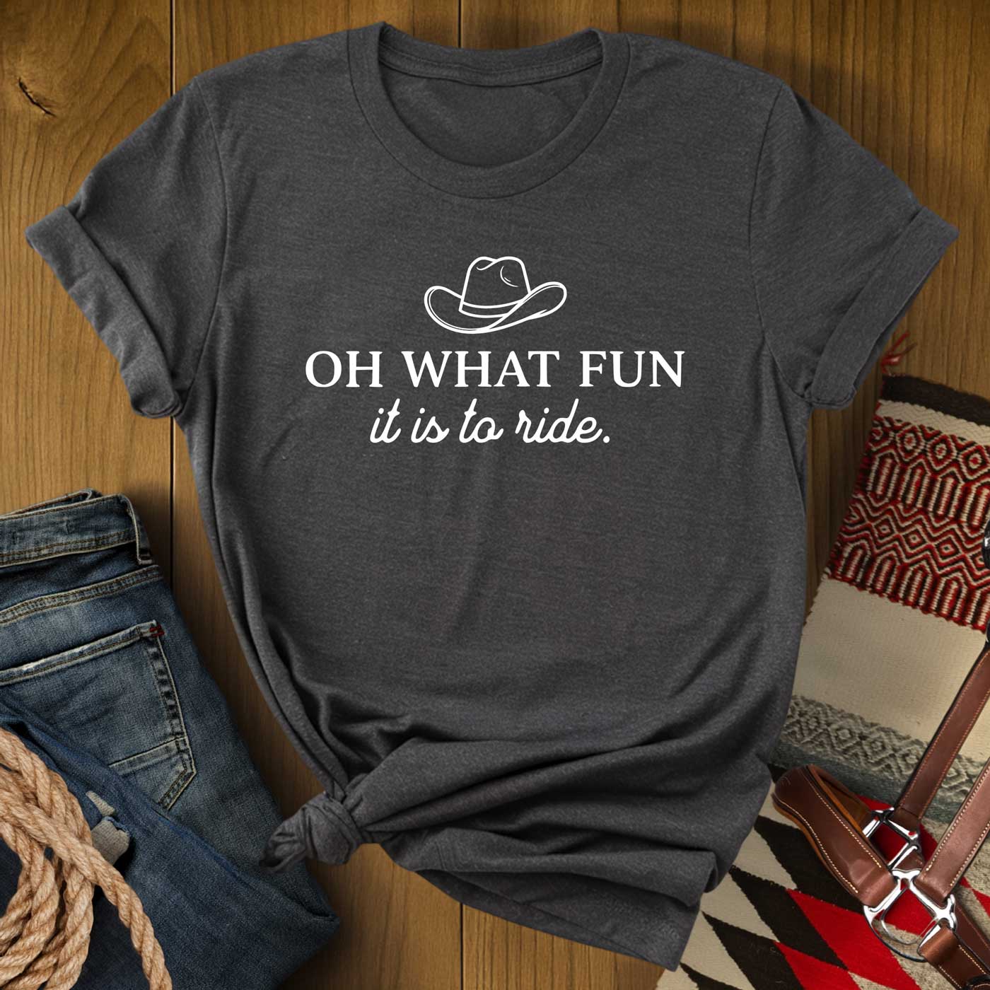 Oh What Fun It Is To Ride Christmas Cowboy T-Shirt