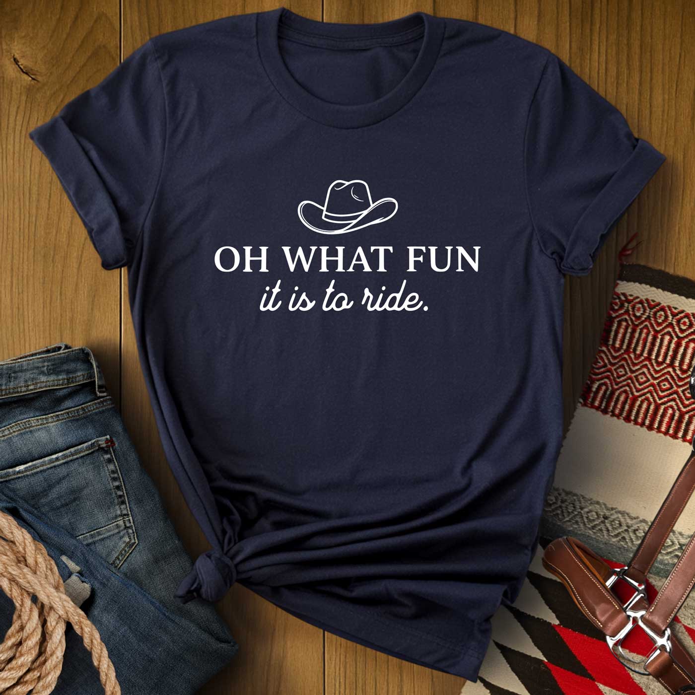 Oh What Fun It Is To Ride Christmas Cowboy T-Shirt