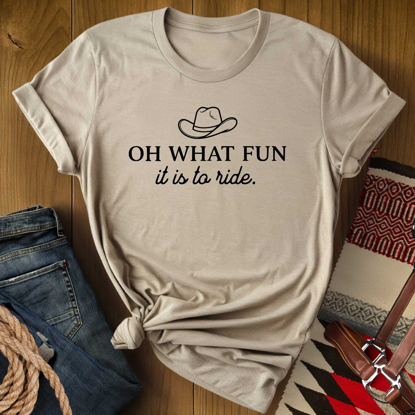 Oh What Fun It Is To Ride Christmas Cowboy T-Shirt