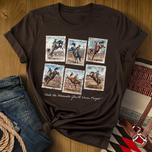 Vintage Bucking Horse Rodeo Stamp T-Shirt