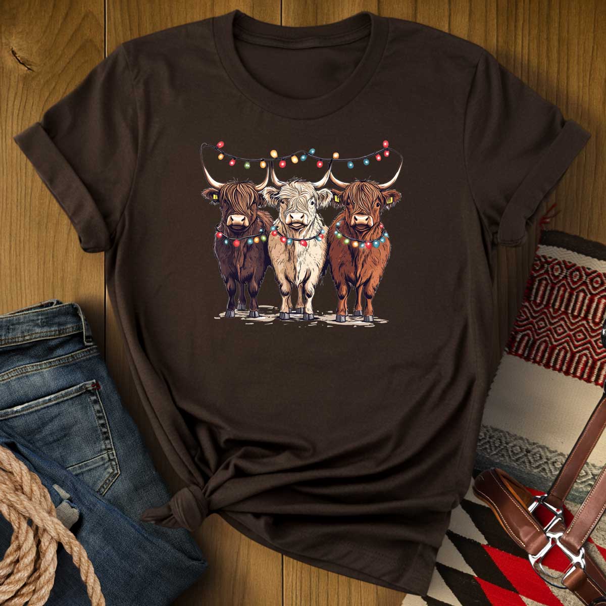 Christmas Highland Cow Trio T-Shirt