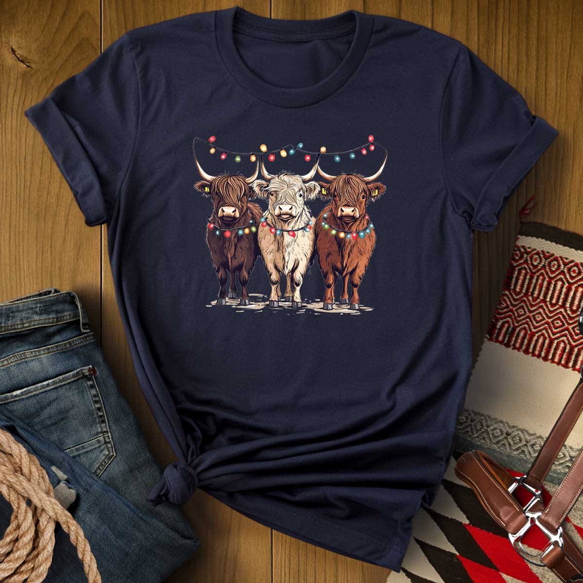 Christmas Highland Cow Trio T-Shirt