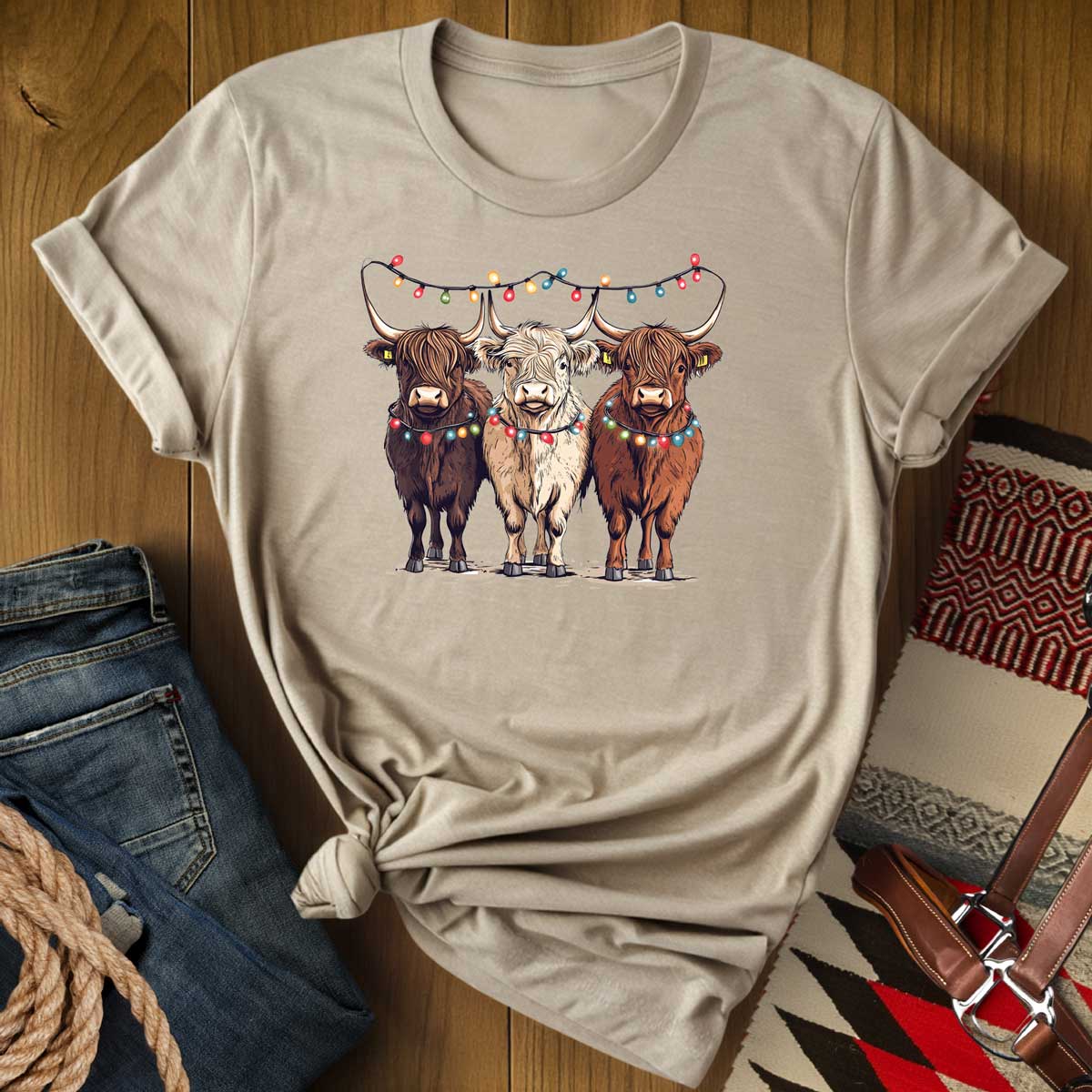 Christmas Highland Cow Trio T-Shirt